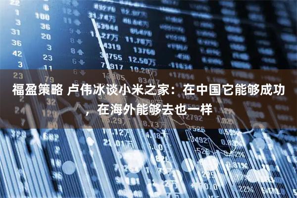 福盈策略 卢伟冰谈小米之家：在中国它能够成功，在海外能够去也一样